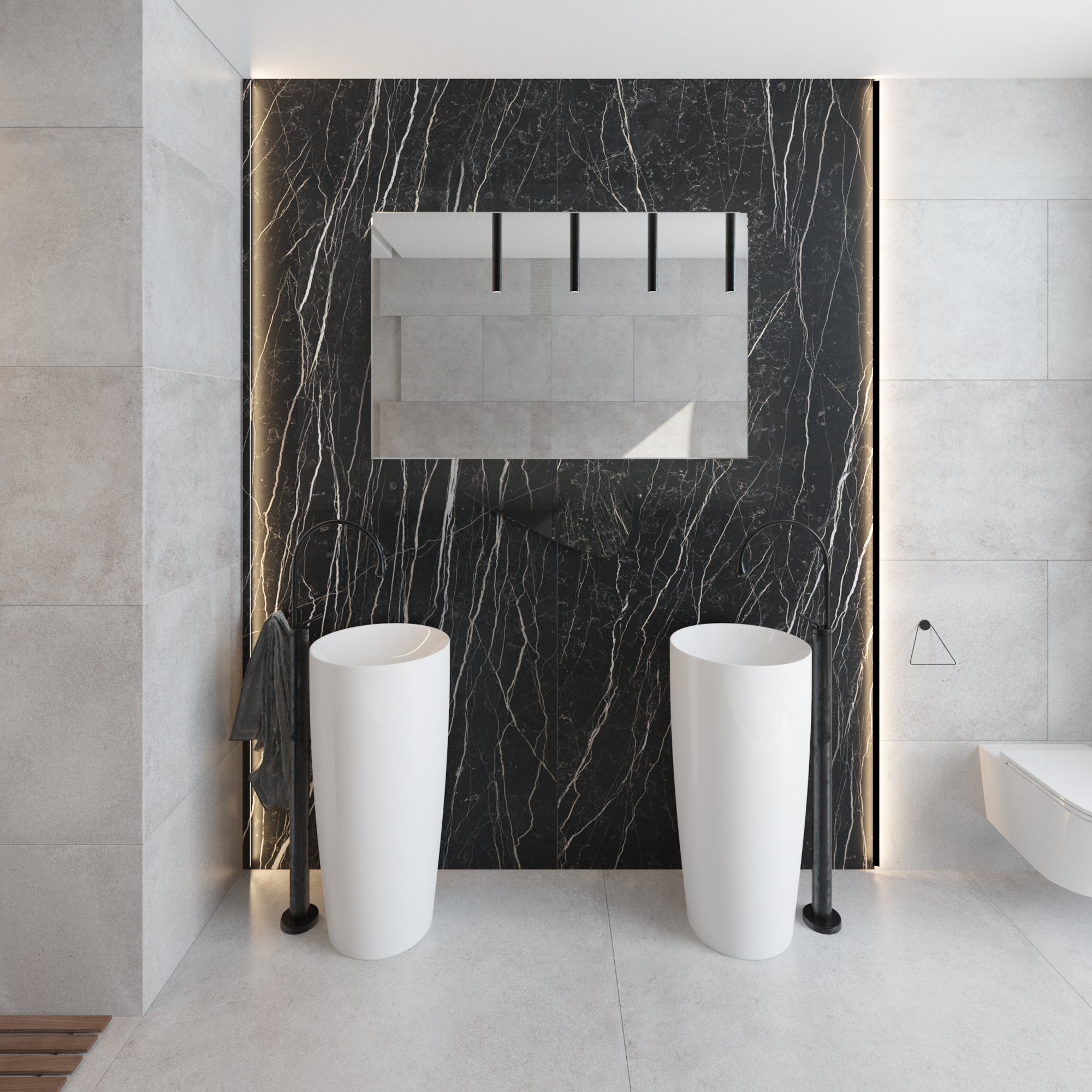 VASUDÈVA - Specchio rettangolare elegante per bagno, RoyalGlass